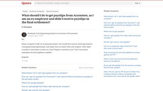 
                            7. What should I do to get payslips from Accenture, as I am an ex ...