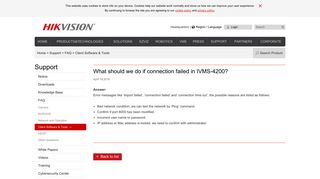 
                            1. What should we do if connection failed in IVMS-4200? - Hangzhou ...