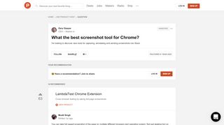 
                            13. What the best screenshot tool for Chrome? | Product Hunt