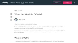 
                            12. What the Heck is OAuth? | Okta Developer