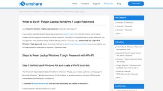 
                            2. What to Do If Forgot Laptop Windows 7 Login Password - iSunshare