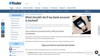 
                            10. What to do if your bank account is hacked + warning signs | finder.com