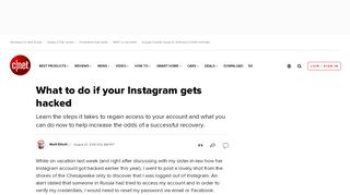 
                            8. What to do if your Instagram gets hacked - CNET