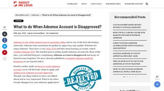 
                            9. 'What to do When Adsense Account Application is Disapproved?'