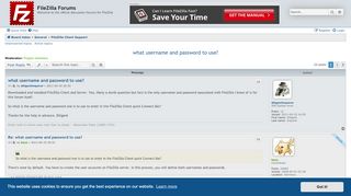 
                            2. what username and password to use? - FileZilla Forums