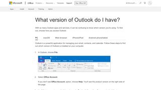 
                            5. What version of Outlook do I have? - Office Support