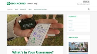 
                            5. What's in Your Username? – Official Blog - Geocaching