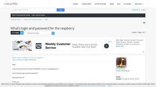 
                            3. What's login and password for the raspberry : Help - Volumio