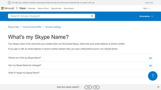 
                            2. What's my Skype Name? | Skype Support