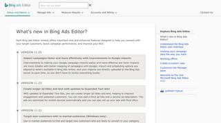 
                            12. What's new in Bing Ads Editor?