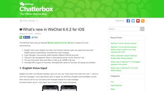 
                            5. What's new in WeChat 6.6.2 for iOS | WeChat Blog: Chatterbox