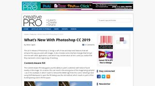 
                            13. What's New With Photoshop CC 2019 - CreativePro.com