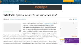 
                            9. What's So Special About Stradivarius Violins? | Britannica.com