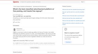 
                            8. What's the best classified advertisement platform w/ free posting ...