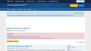 
                            2. What's the default user login url? - Joomla! Forum - community ...