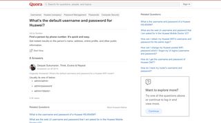 
                            3. What's the default username and password for Huawei? - Quora