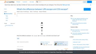 
                            5. What's the difference between URI.escape and CGI.escape? - Stack ...