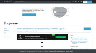 
                            7. What's the drawback of using Windows 1809 fast sign-in? - ...