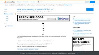 
                            6. what's the meaning of 'admin' OR 1=1 -- ' - Stack Overflow