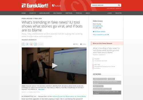 
                            9. What's trending in fake news? IU tool shows what stories go viral, and ...