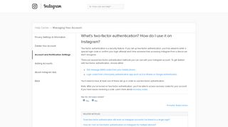 
                            10. What's two-factor authentication? How do I use it? | Instagram Help ...