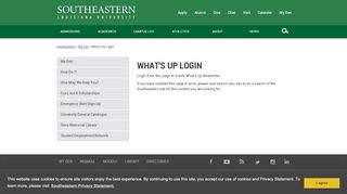 
                            6. What's Up Login - Southeastern Louisiana University