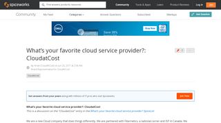 
                            12. What's your favorite cloud service provider?: CloudatCost ...