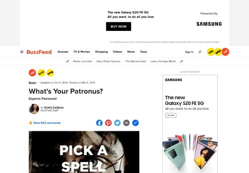 
                            7. What's Your Patronus? - BuzzFeed