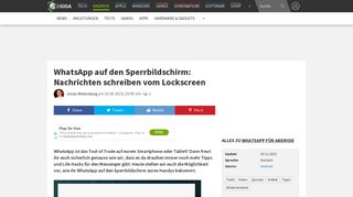 
                            1. WhatsApp auf den Sperrbildschirm: Nachrichten schreiben vom ... - Giga