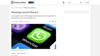 
                            11. WhatsApp: Aus für iPhone 4 | heise online