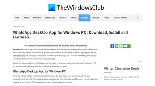 
                            13. WhatsApp Desktop App: Install, Use and Features - The Windows Club