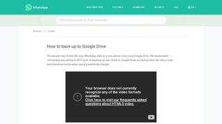 
                            1. WhatsApp FAQ - Backing up to Google Drive