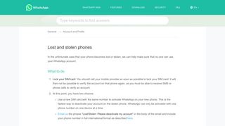 
                            4. WhatsApp FAQ - Lost and stolen phones