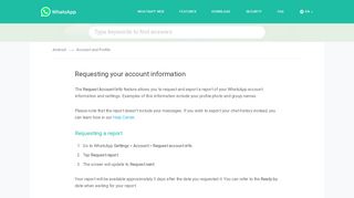 
                            5. WhatsApp FAQ - Requesting your account information