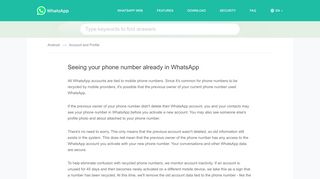 
                            8. WhatsApp FAQ - Seeing your phone number already in WhatsApp