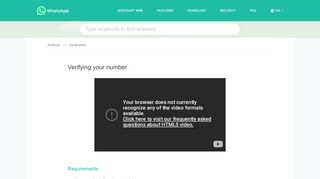 
                            2. WhatsApp FAQ - Verifying your number