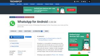 
                            12. WhatsApp for Android 2.19.54 Download - TechSpot