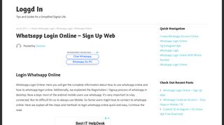 
                            12. Whatsapp Login Online - Sign Up Web - Loggd In