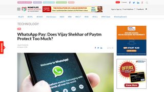 
                            10. WhatsApp Pay: Does Vijay Shekhar of Paytm Protect Too Much?