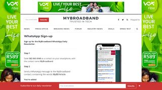 
                            8. WhatsApp Sign-up - MyBroadband
