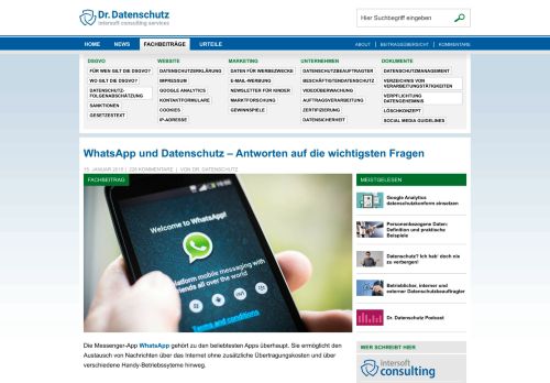 
                            8. WhatsApp und Datenschutz - Antworten auf die wichtigsten Fragen