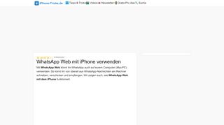 
                            2. WhatsApp Web für iOS: iPhone Browser-Version nutzen