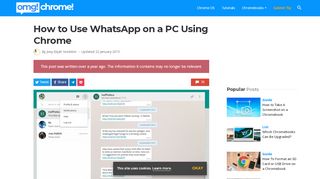 
                            7. WhatsApp Web Lets You Use WhatsApp On Your PC - OMG! Chrome!