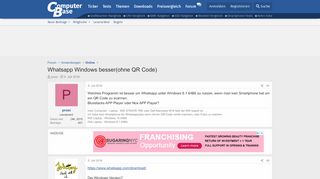 
                            6. Whatsapp Windows besser(ohne QR Code) | ComputerBase Forum