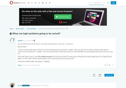 
                            7. When are login problems going to be solved? | Opera forums