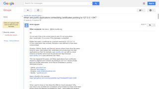 
                            13. When are public applications embedding certificates pointing to 127.0 ...