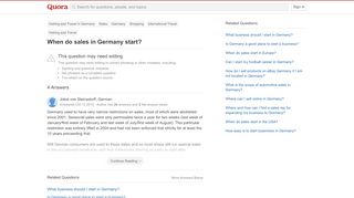 
                            4. When do sales in Germany start? - Quora