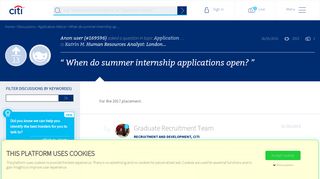 
                            8. When do summer internship applications open? | Citi Graduate ...