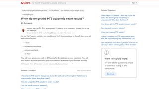
                            5. When do we get the PTE academic exam results? - Quora