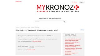 
                            7. When I click on “dashboard”, I have to log in again…why ... - MyKronoz